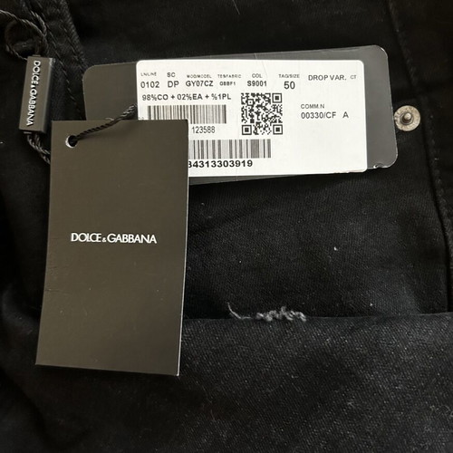 Dolce & Gabbana Denim Pants New, Black, Size L