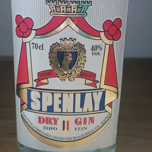 Spenlay dry gin new, produced in Greece