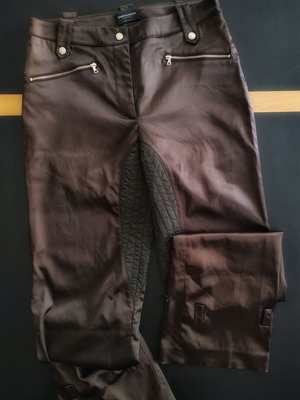 Vintage Santacroce satin sport pants used, brown equestrian style