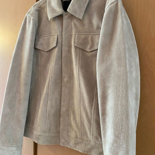 All Saints Hopper buffed suede trucker jacket new, size M