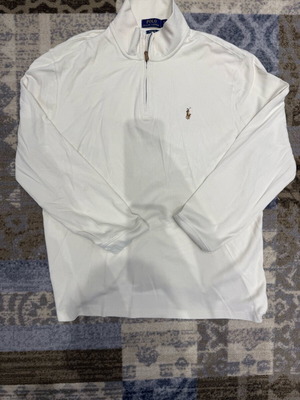 Ralph Lauren cream men's quarter zip like new, size XL