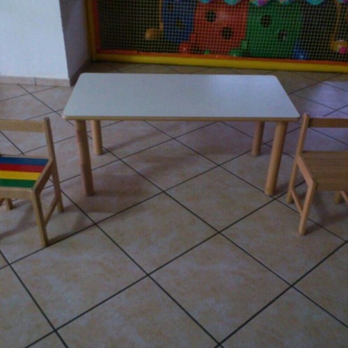 Children's chairs used 24 pcs and tables used 3 pcs