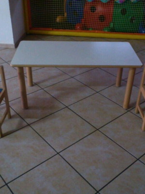 Children's chairs used 24 pcs and tables used 3 pcs