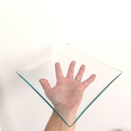 Glass square decorative plate