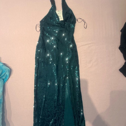 Zara sequined dress new, emerald, size XS