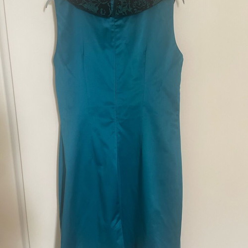 Handmade dress like new, winter, deep turquoise, size M