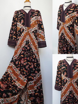 Maxi dress boho with earthy colors, new, size 40