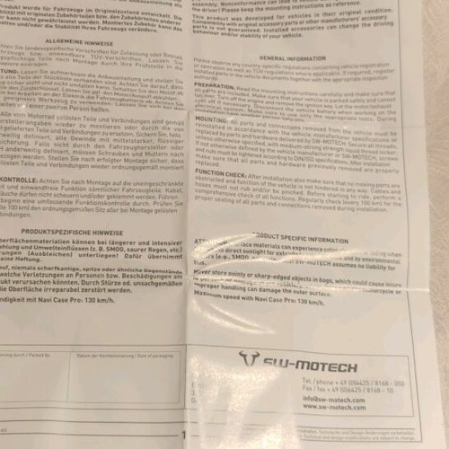 Sw-motech GPS mount for motorcycle new unused
