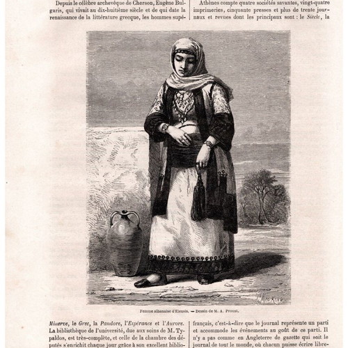 Authentic engravings used, pack of 3, 1880, costumes theme