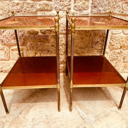 Chinoiserie vintage handmade bedside tables set of 2