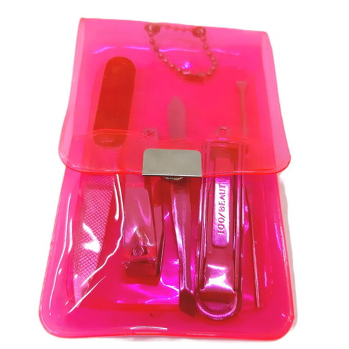 Manicure tool set like new in pink case 11×7 cm