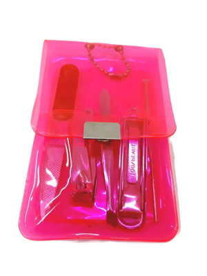Manicure tool set like new in pink case 11×7 cm