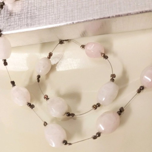 Silver set 925 pink quartz like new