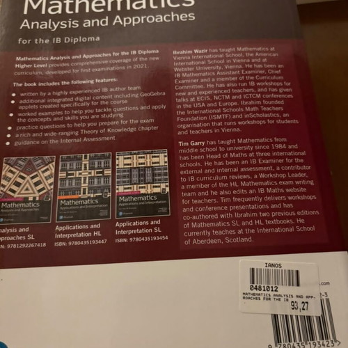 Mathematics Analysis and Approaches for the IB Diploma Higher Level new