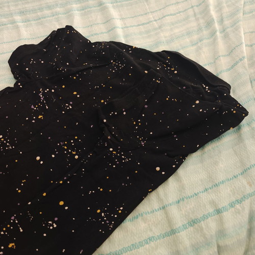 Bershka Polo shirt XL used, black with paint splatter