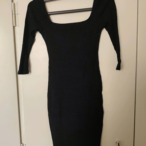 Black Rib Mini Dress Pull & Bear Size S Like New