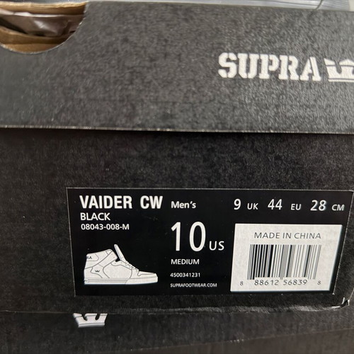 Supra Vaider CW new men's sneakers black and red size 44
