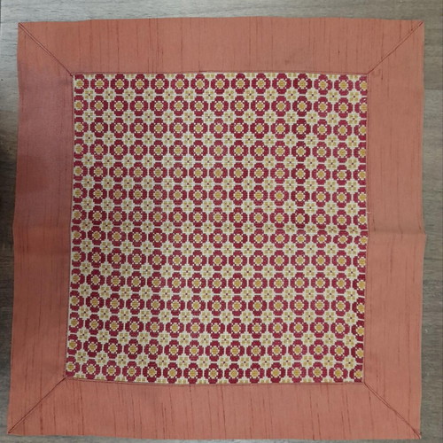 Napkin new with circle pattern in burgundy and gold