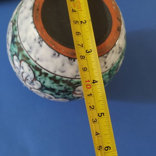 Ceramic vase with embossed design like new, vintage style