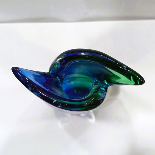 Collectible Murano Sommerso "Fish Tail" Vase like new, Mid-Century Modern