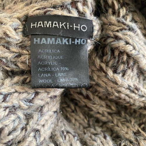 Hamaki-Ho wool knit cap like new, beige