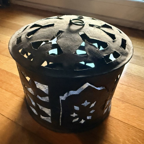 Vintage Metal Lantern Moroccan Oriental Style used