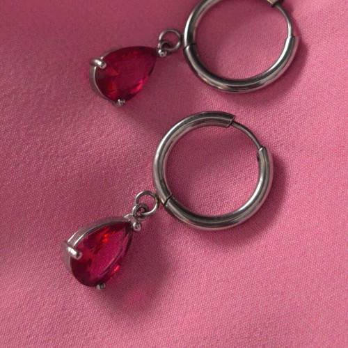 Earrings new, red and pink, with box