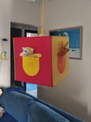 Children's ceiling light used with plush animals