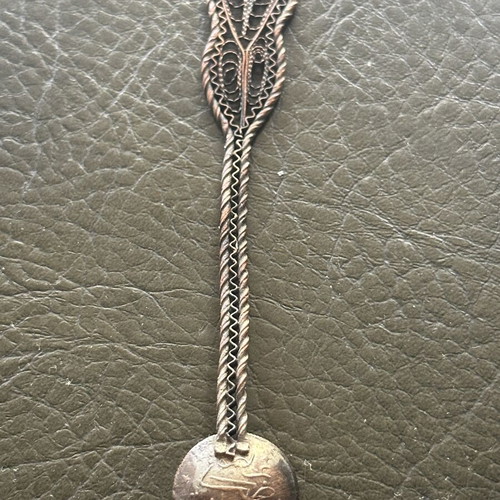 Vintage handmade filigree Ottoman spoon early 20th century, 10cm