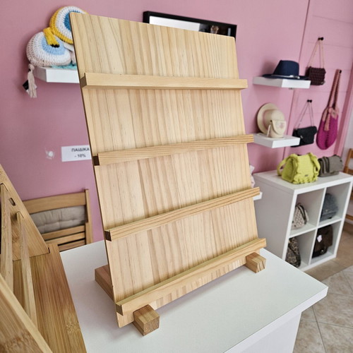 Wooden jewelry display stands, set