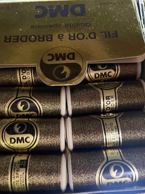 DMC gold thread, box of 12 pieces