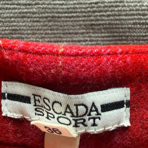 Escada Sport wool checked skirt used in red and fuchsia tones