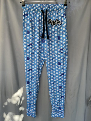 Djofra women's pants, one size, blue with fish print