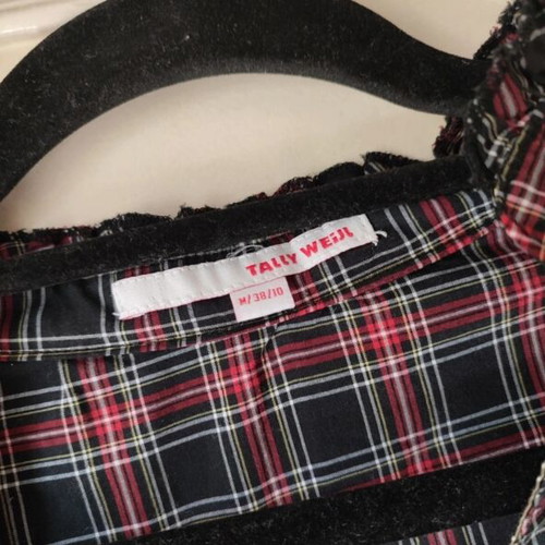 Vintage Tally Weijl plaid dress black and red, like new, size M 38