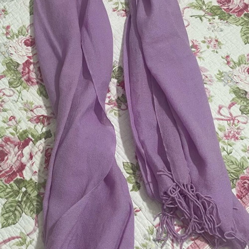 Pashmina used, light purple to lilac, 166x70 cm