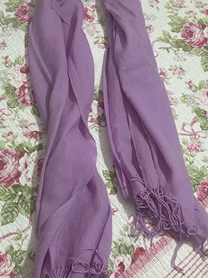 Pashmina used, light purple to lilac, 166x70 cm