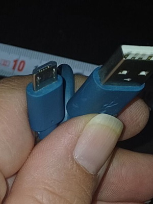 USB-A to Micro USB charging and data transfer cable, blue, approx. 20 cm