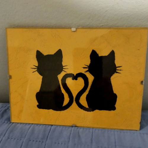 Handmade embossed paper painting with frame new