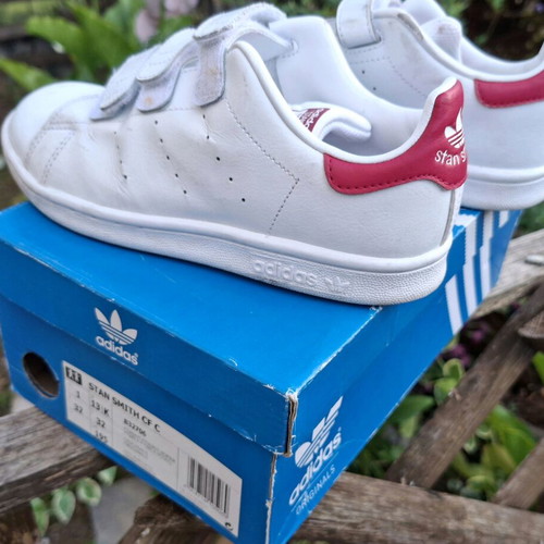 Stan Smith Adidas kids sneakers used, size 32, white-pink