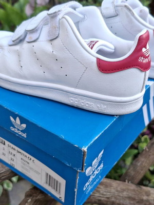 Stan Smith Adidas kids sneakers used, size 32, white-pink