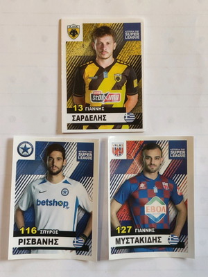 Super League football stickers used, pack of 4