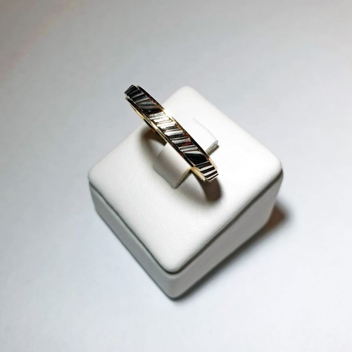Wedding ring white and yellow gold 14K used, size 62