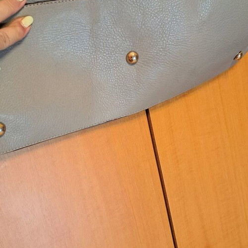 Carolina Herrera leather shoulder bag used, grey beige
