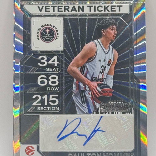 Daulton Hommes 2025-26 Panini Contenders EuroLeague Veteran Ticket Auto card like new