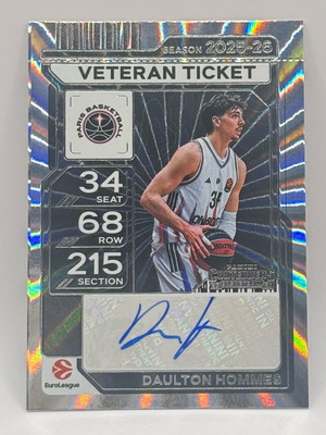 Daulton Hommes 2025-26 Panini Contenders EuroLeague Veteran Ticket Auto card like new