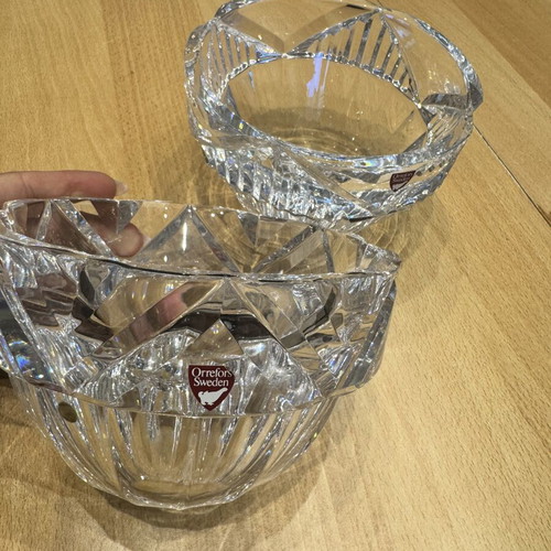Orrefors Sweden crystal vases new, sold together