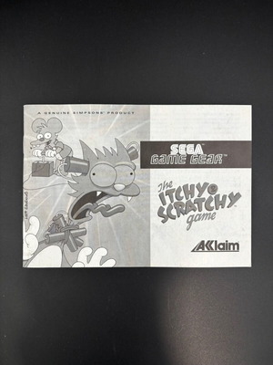 The Itchy & Scratchy Game Sega Game Gear manual like new