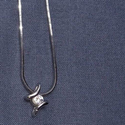 Pendant with rhinestones silver with 50cm chain new