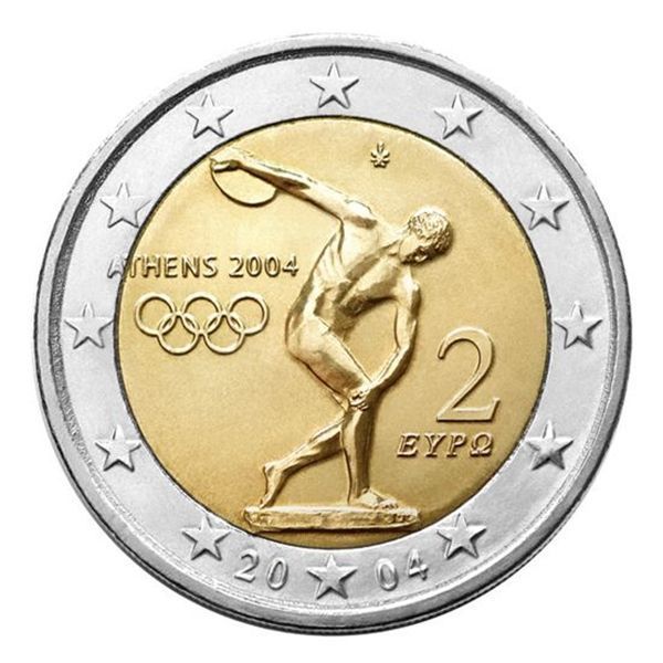  2 evro, ellada, olimpiaki agones 2004.