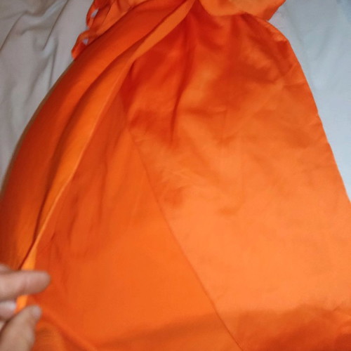 Women's dress new orange with belt and front slit